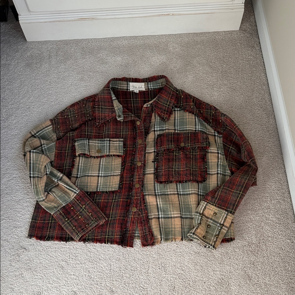 Oli & Hali Red and Green Plaid Jacket
